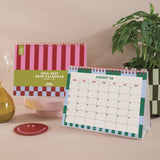 2026 - 2027 Academic Year A5 Desk Calendar - Checks & Stripes