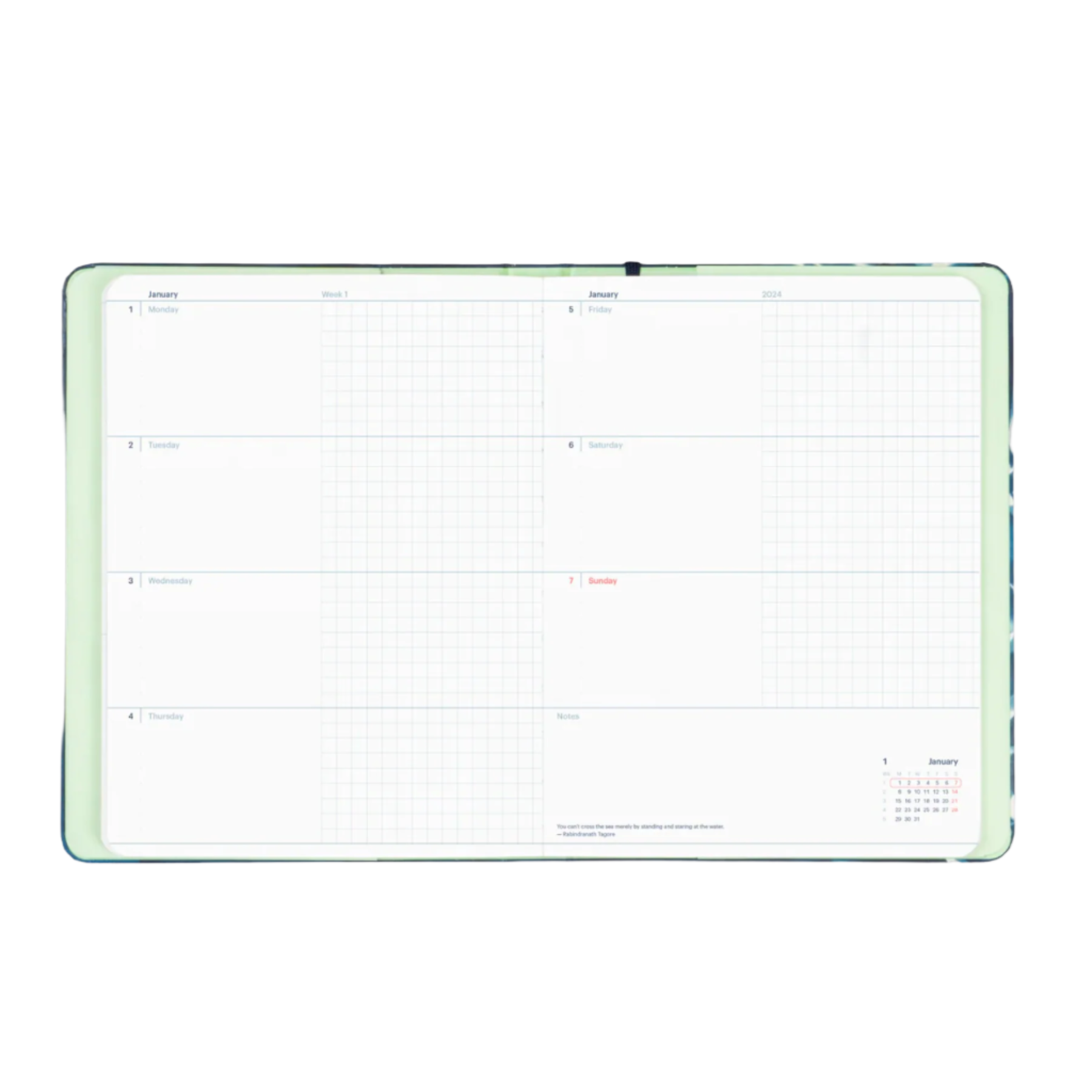 2024 Refillable Diary - Plain Navy
