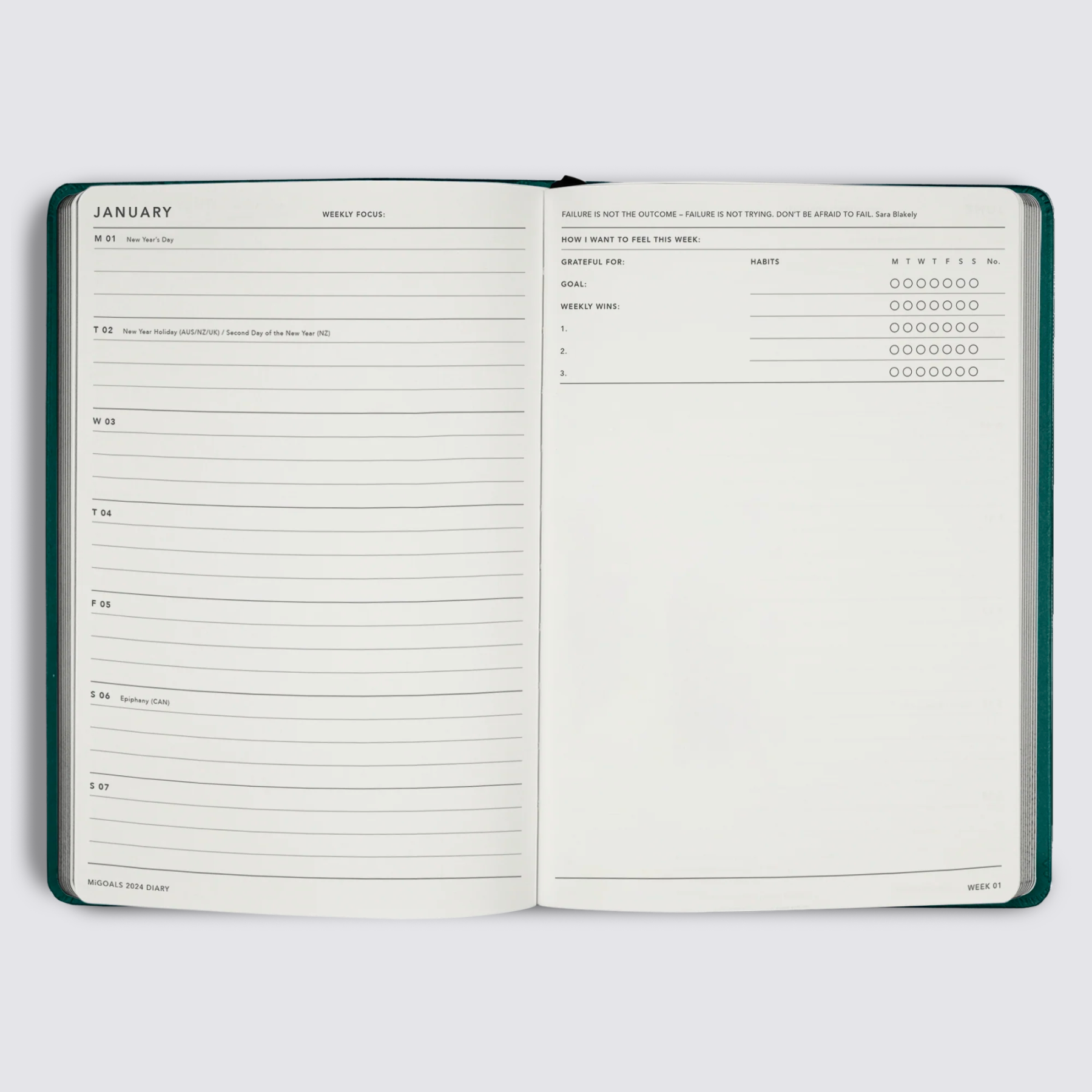 2024 weekly notes diary A5