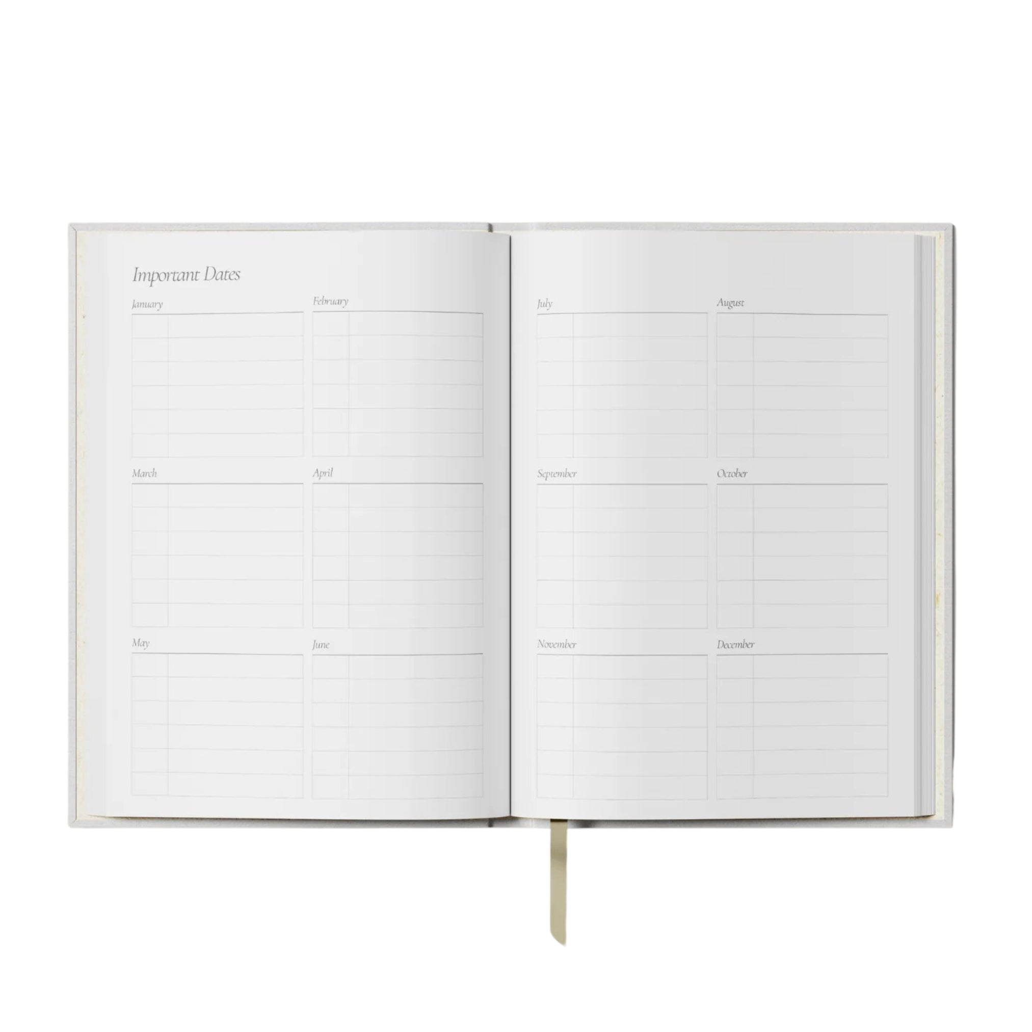 hardcover diary with important dates