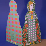 Flower Lady Shaped Greetings Card