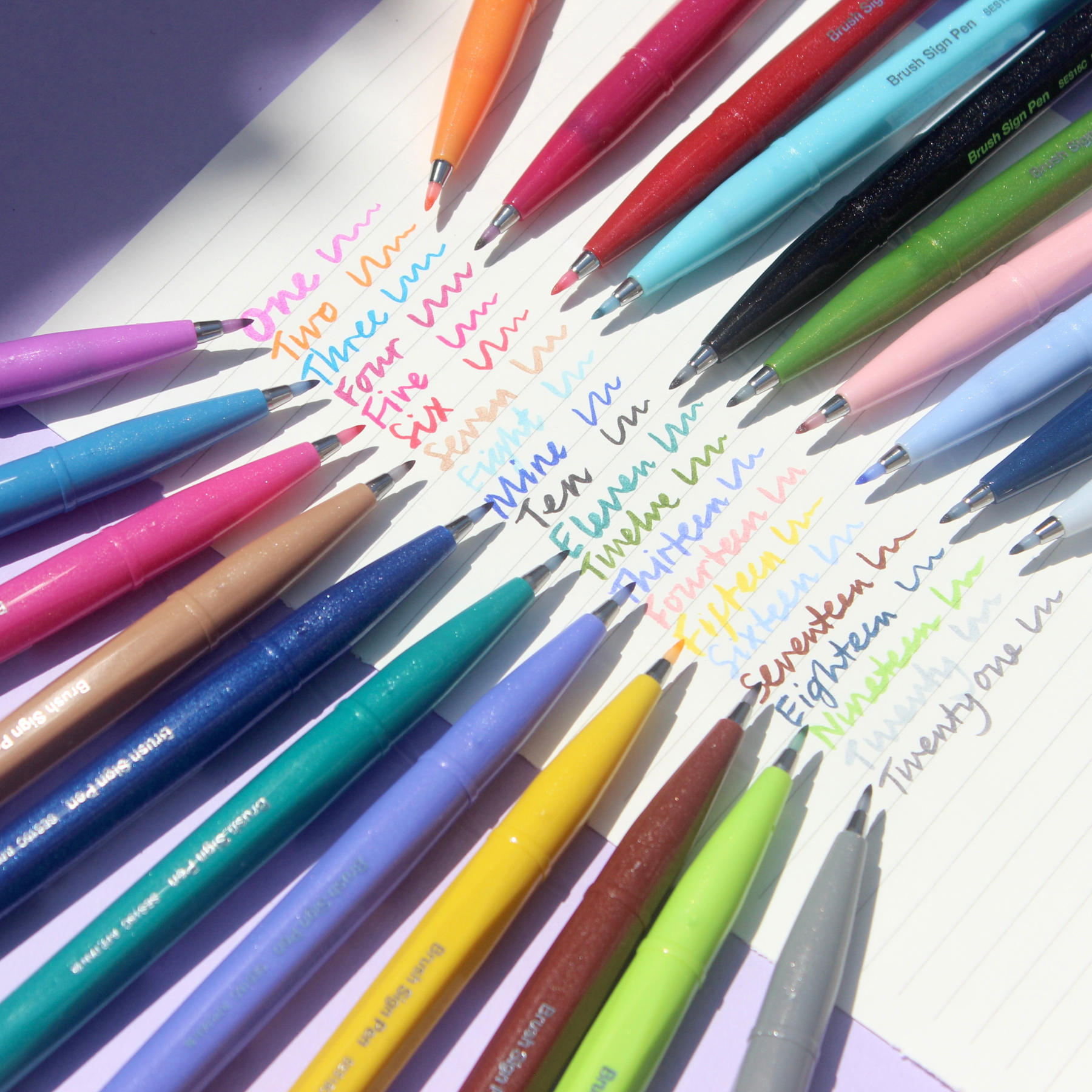 Brush Sign Pen - Set of 10 Primary
