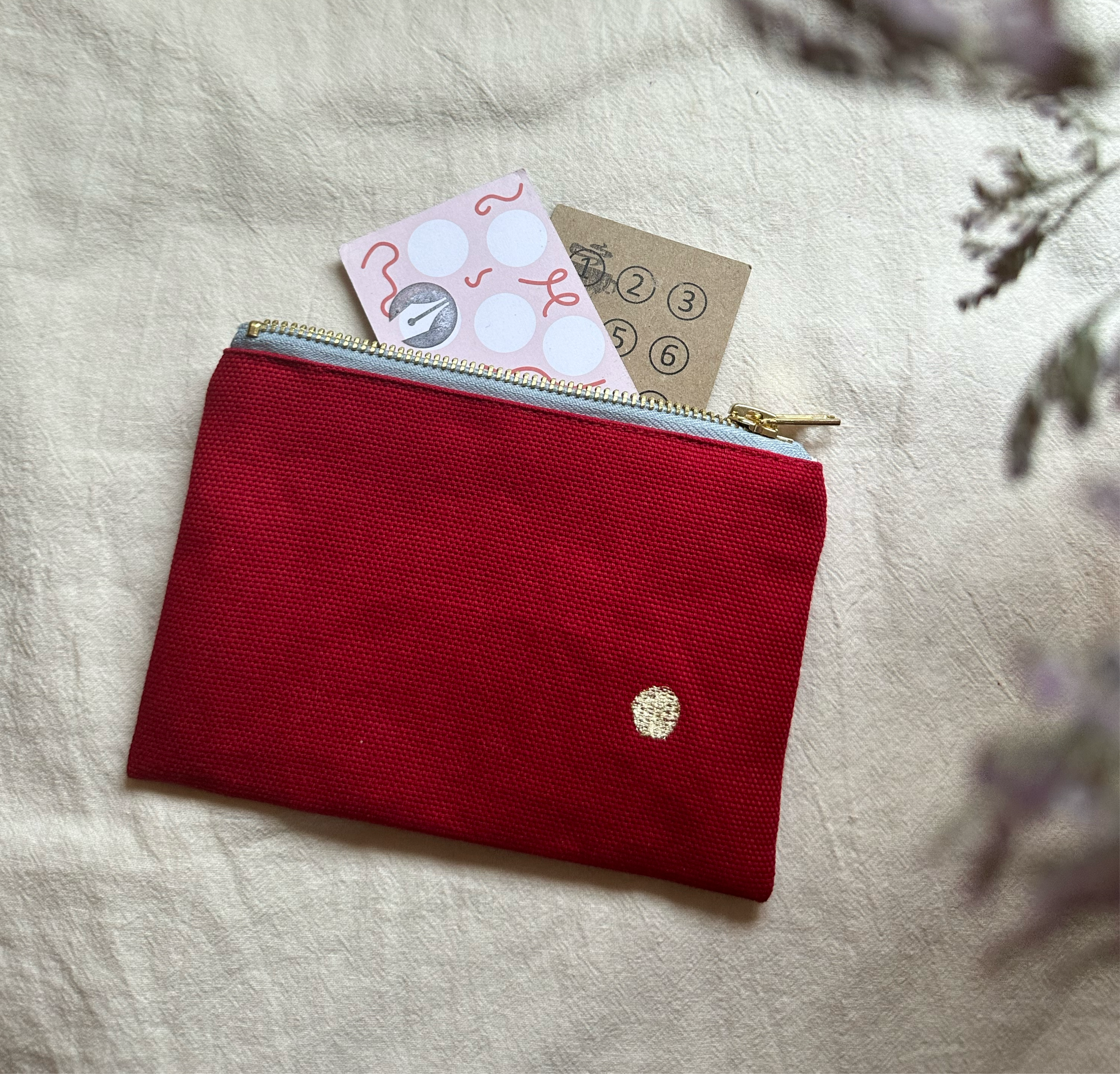 Small Accessories Pouch - Cherry Red