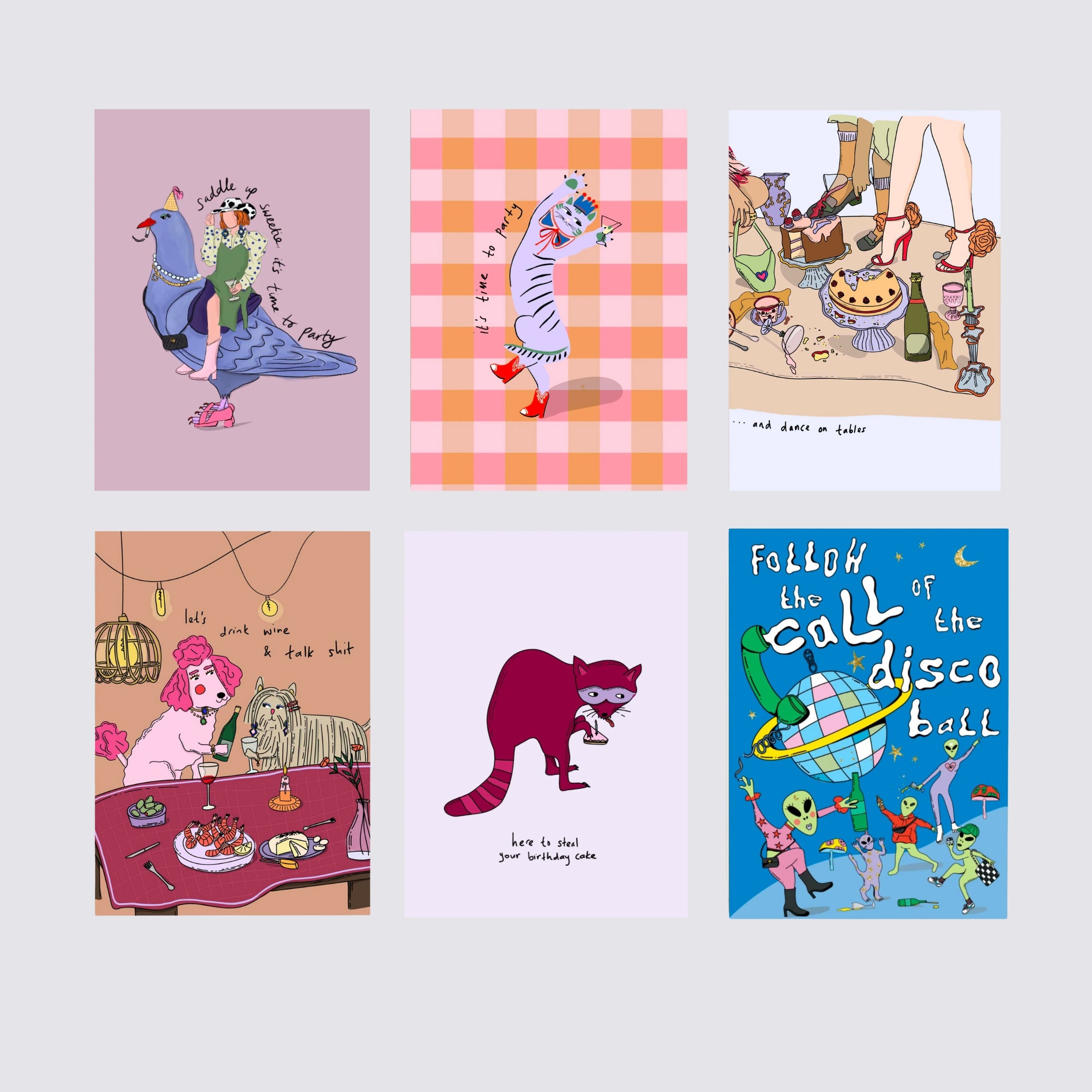 Fun Birthday Mixed Cards - Set of 6