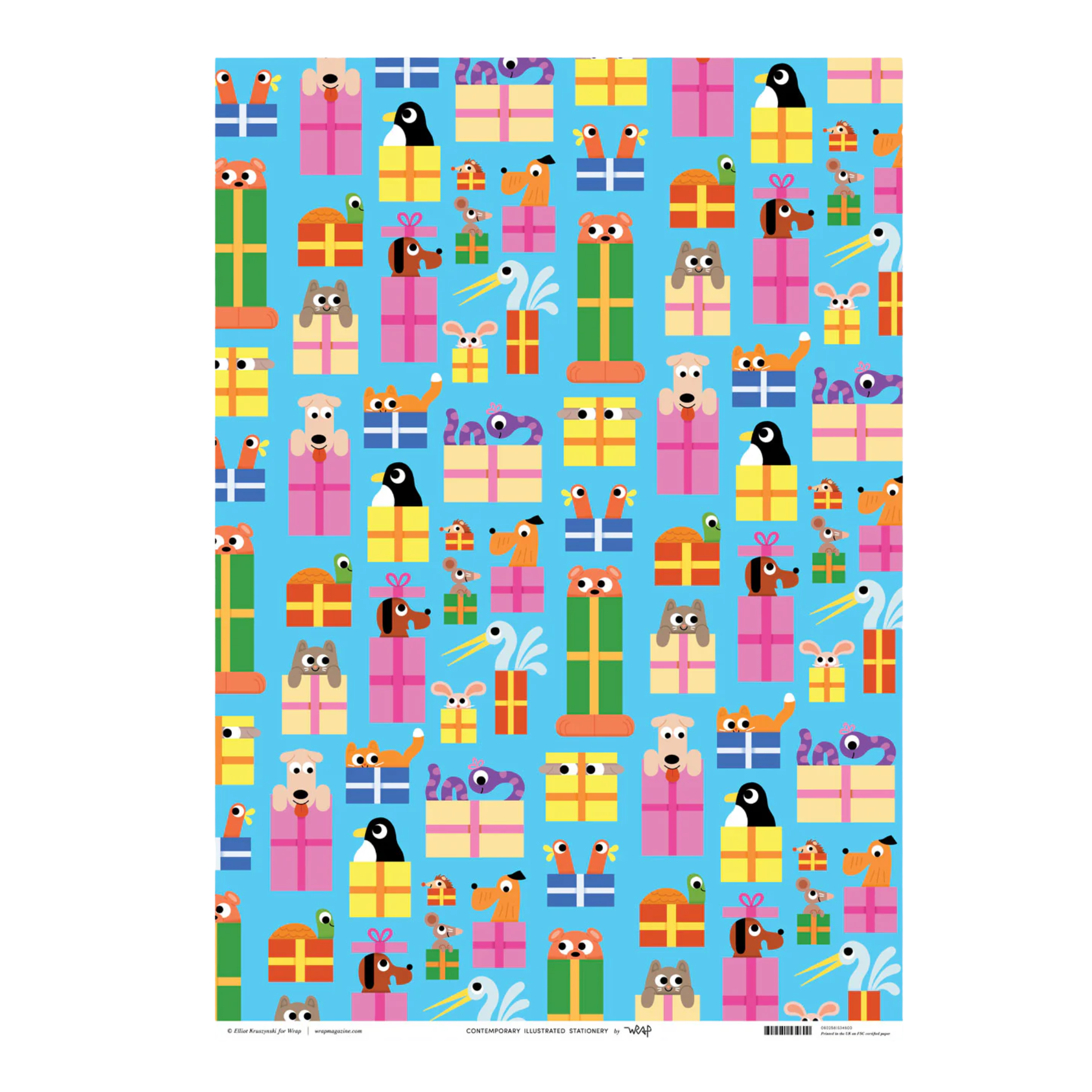 Animals Birthday Gift Wrap Paper 