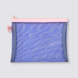 Mesh Pouch Pencil Case Medium - Blue Pink