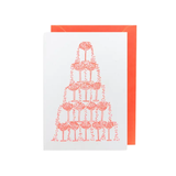 Fluorescent Orange Champagne Tower Card