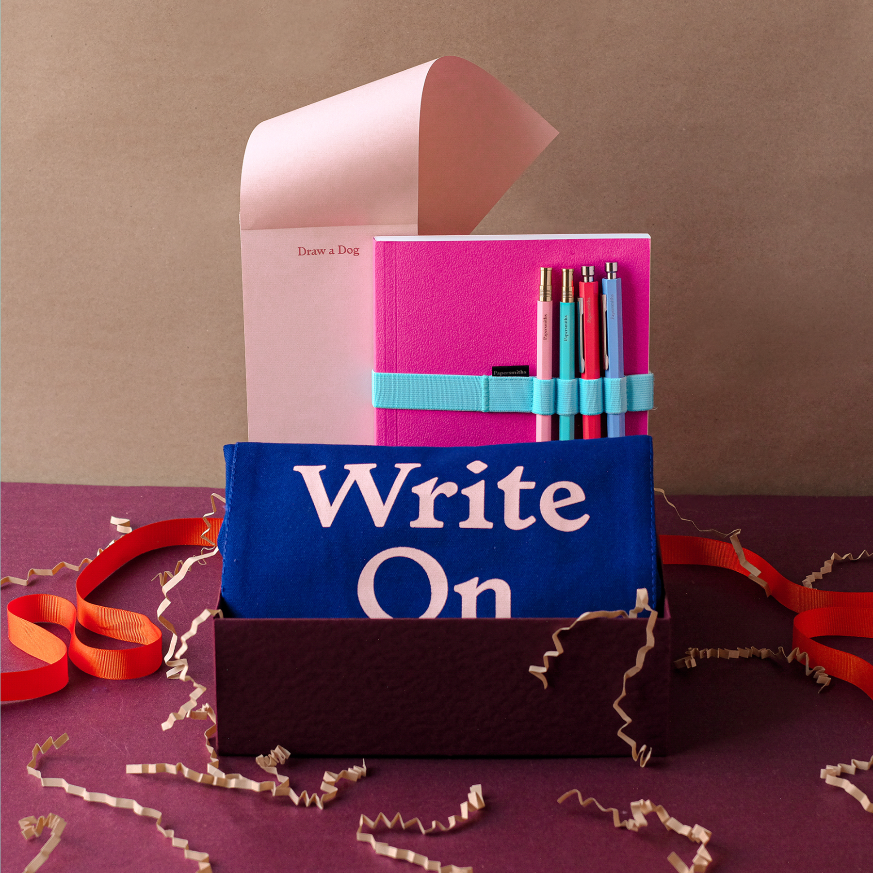 Ultimate Stationery Stash - Fuchsia / Plain Paper