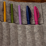 Woolen Pen Case Roll - Nougat