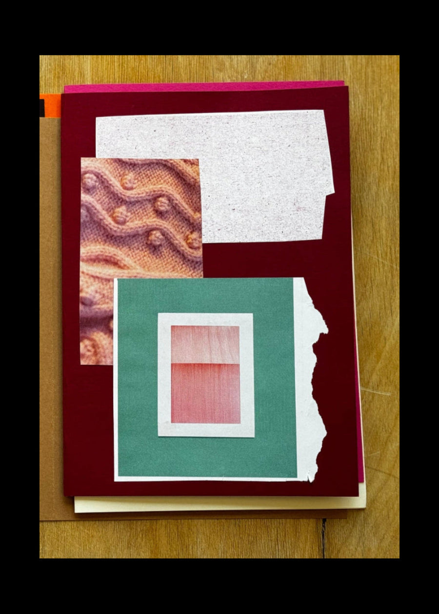 Visual research stuck inside homemade sketchbook