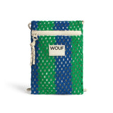 wouf crochet phone bag green and blue