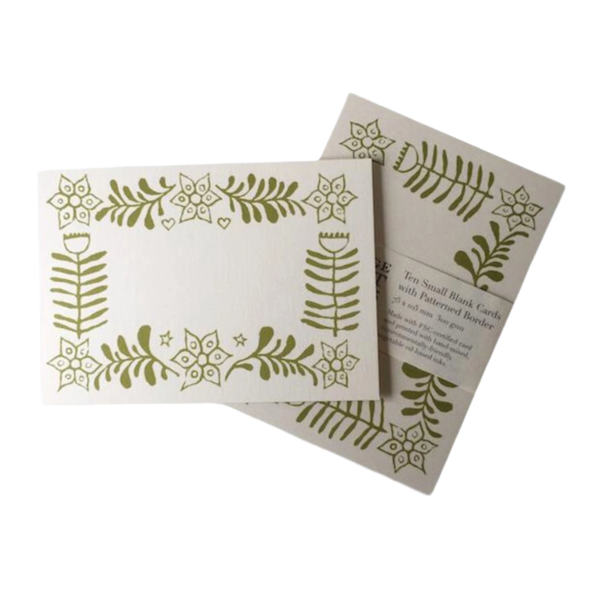 green flower design place cards 10 pack