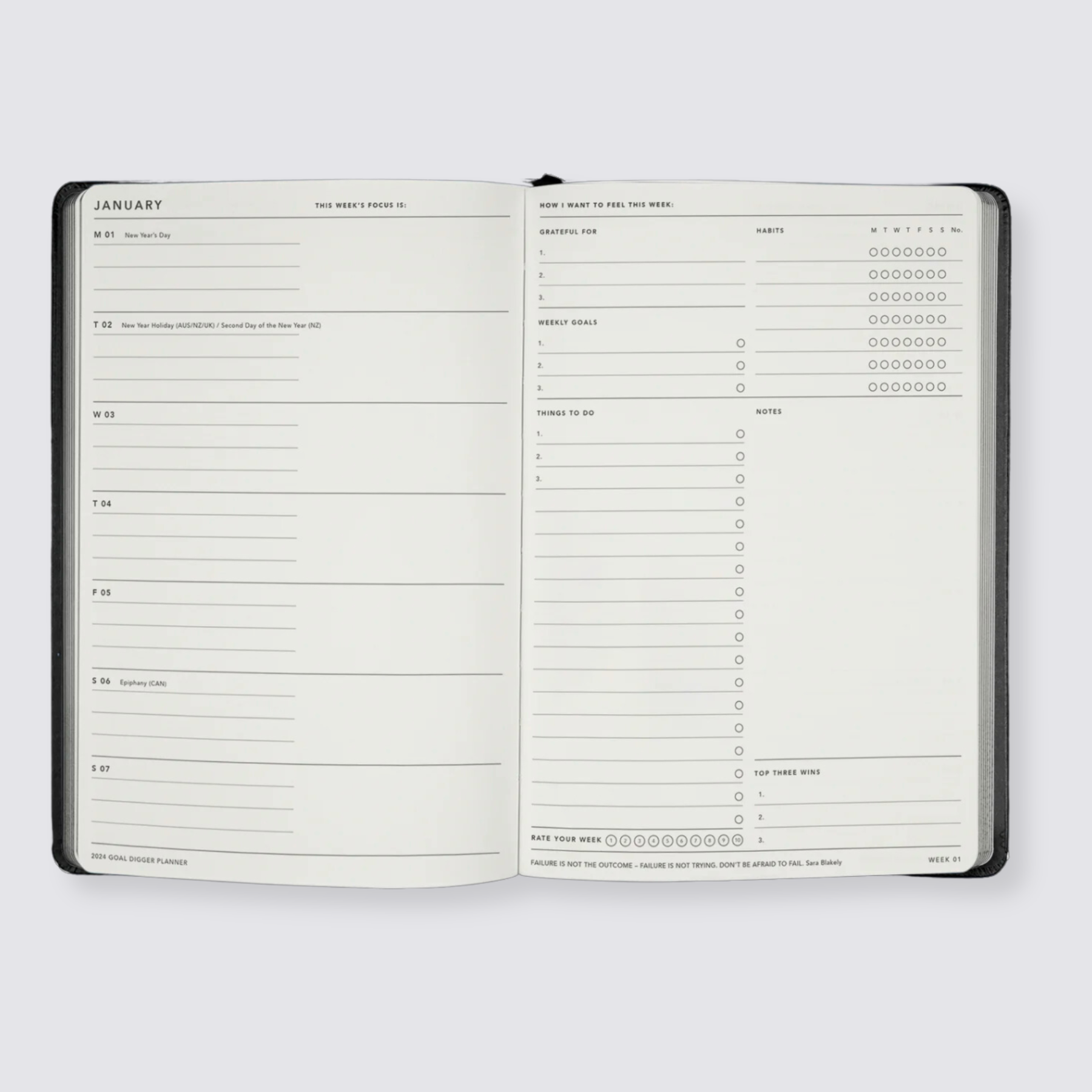 Weekly goal planner 2024