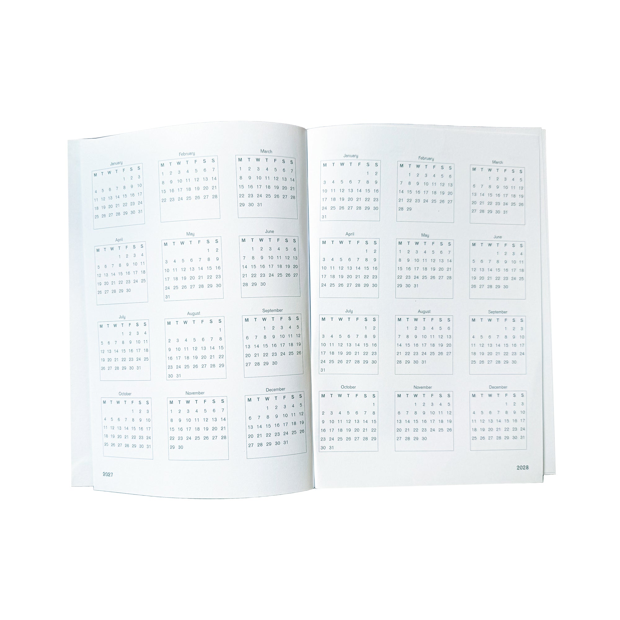 calendar page spread