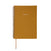 Yellow planner with spiral binding on a white background