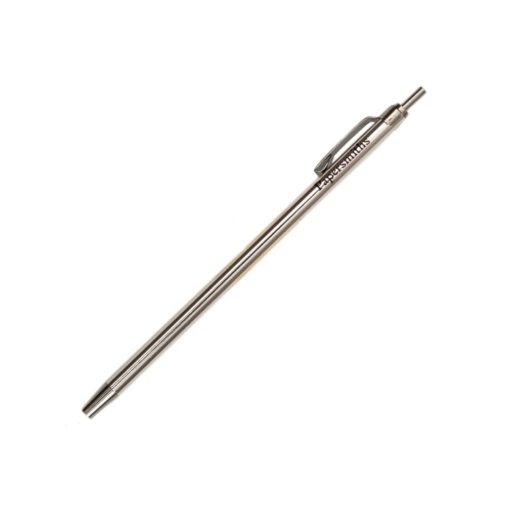 Silver pocket pen with Papersmiths logo