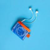 tiny blue mesh pouch