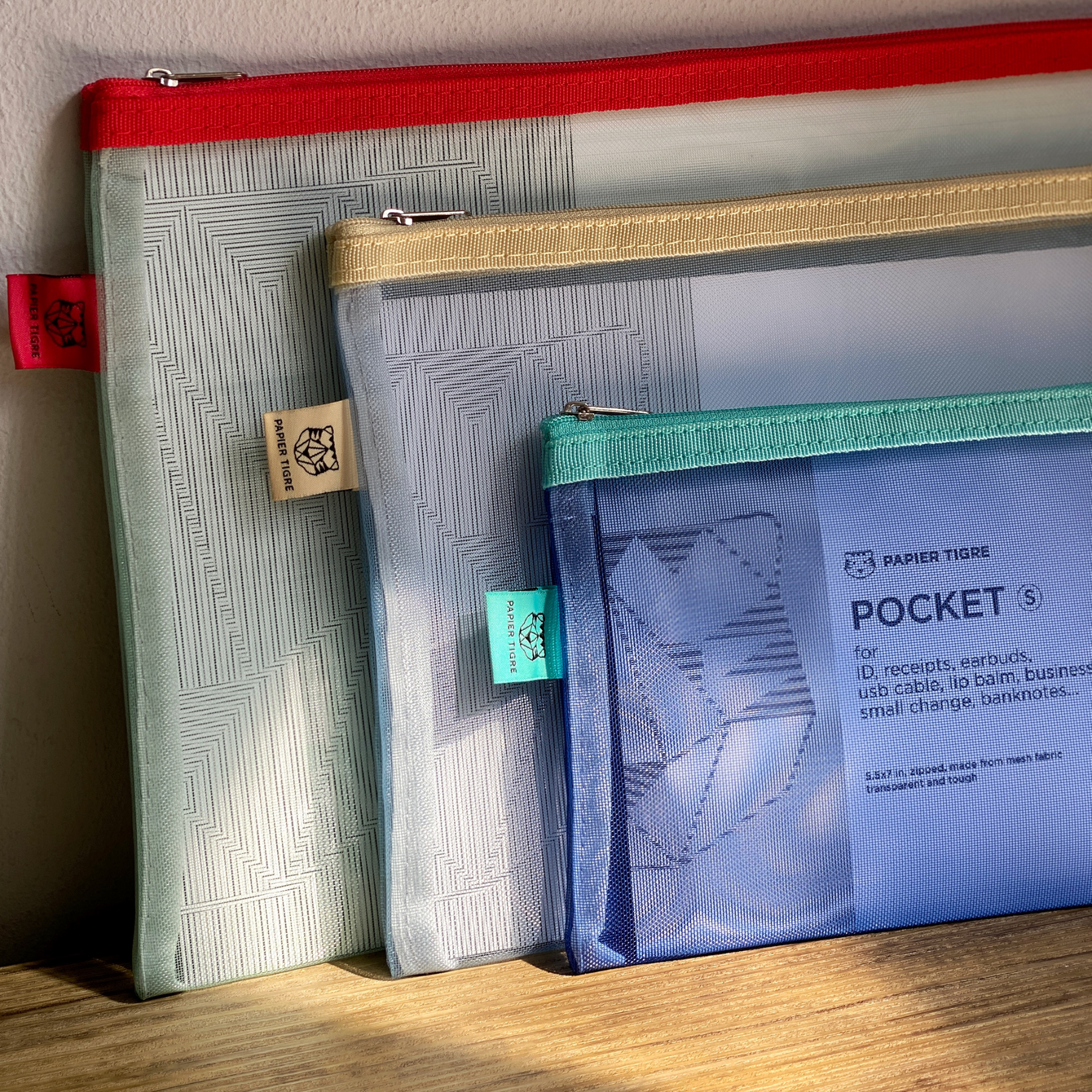 red yellow aqua pencil cases