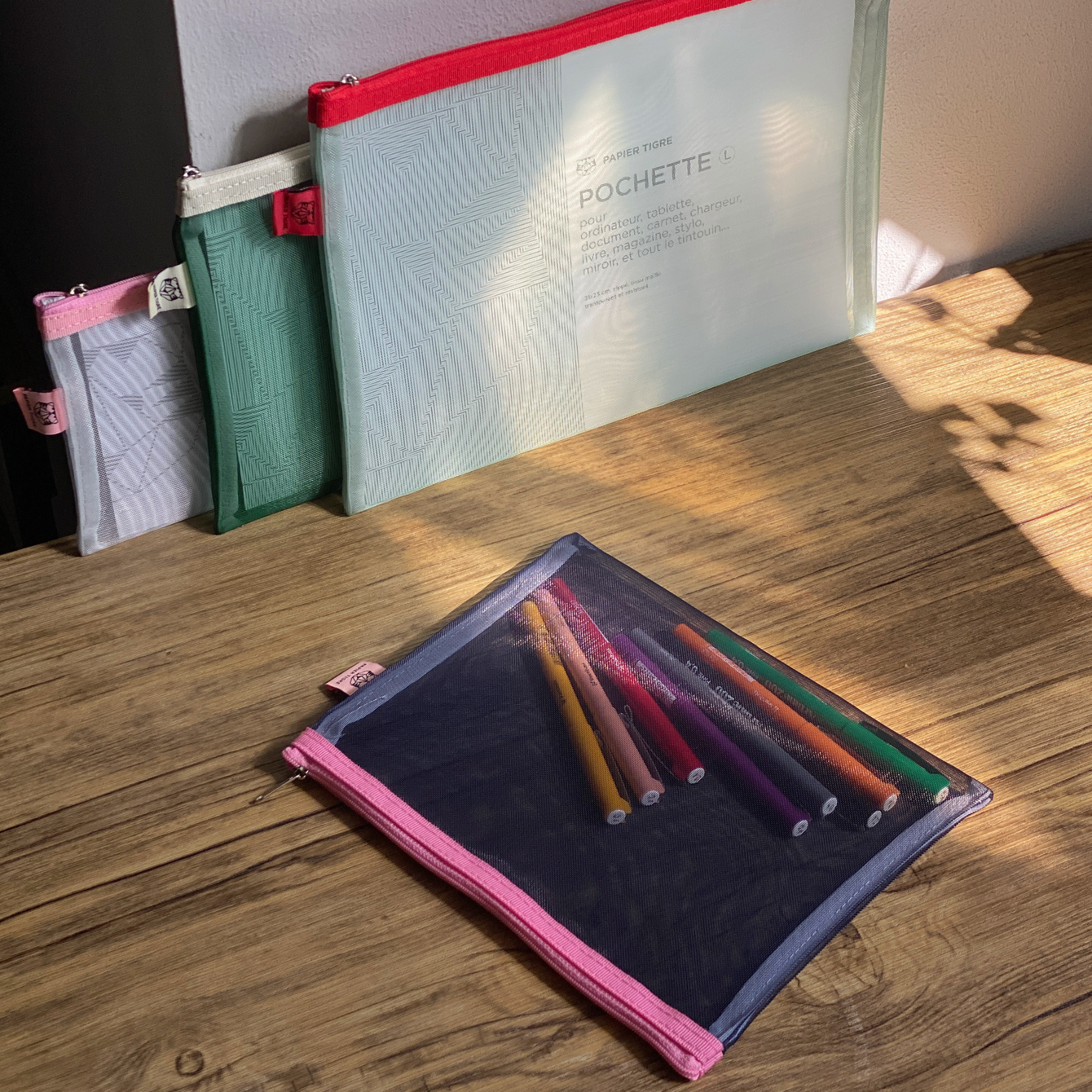 mesh pencil cases 